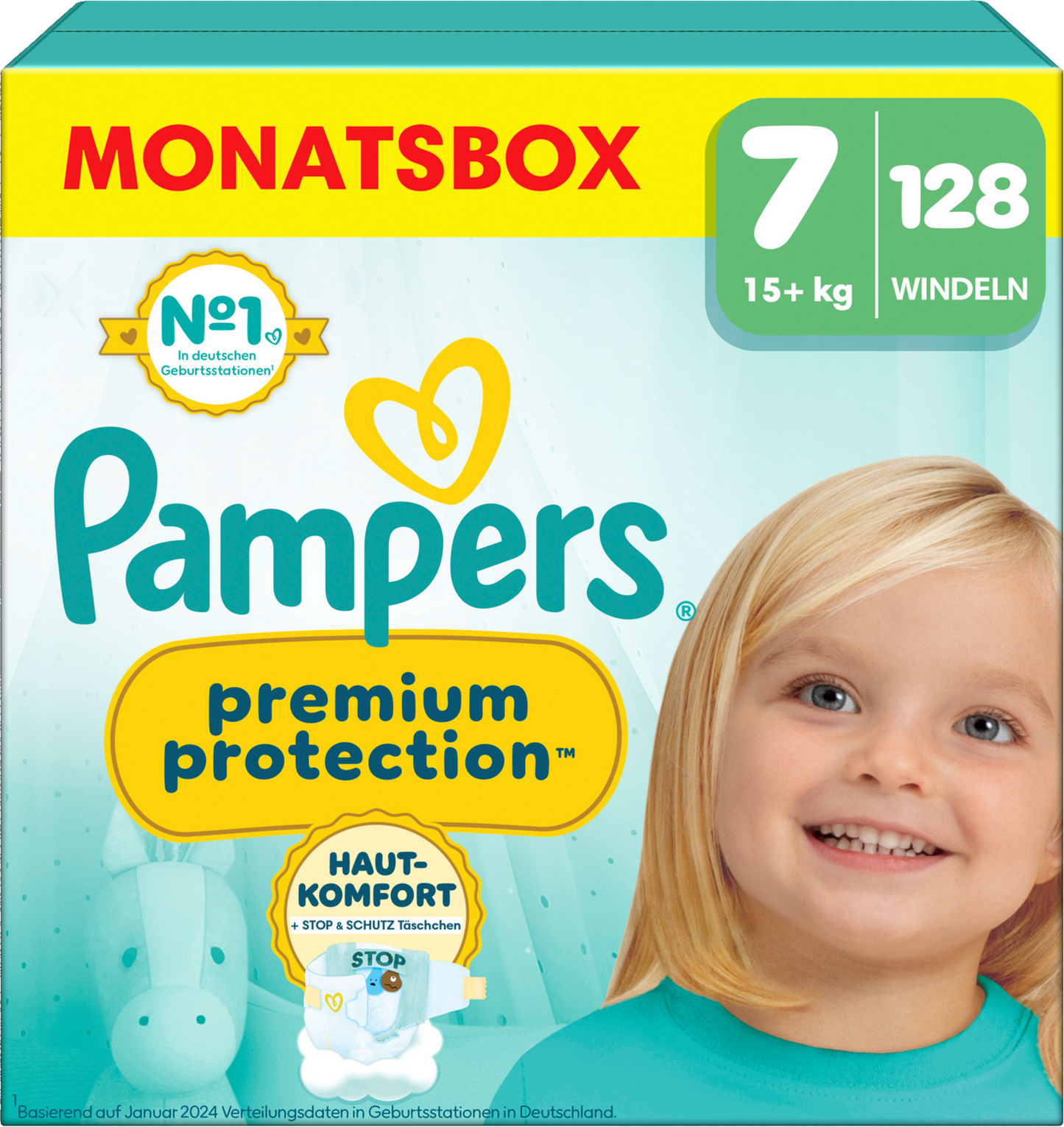 Pampers Premium Protection T7 XXL 15+kg Box (128 pz)