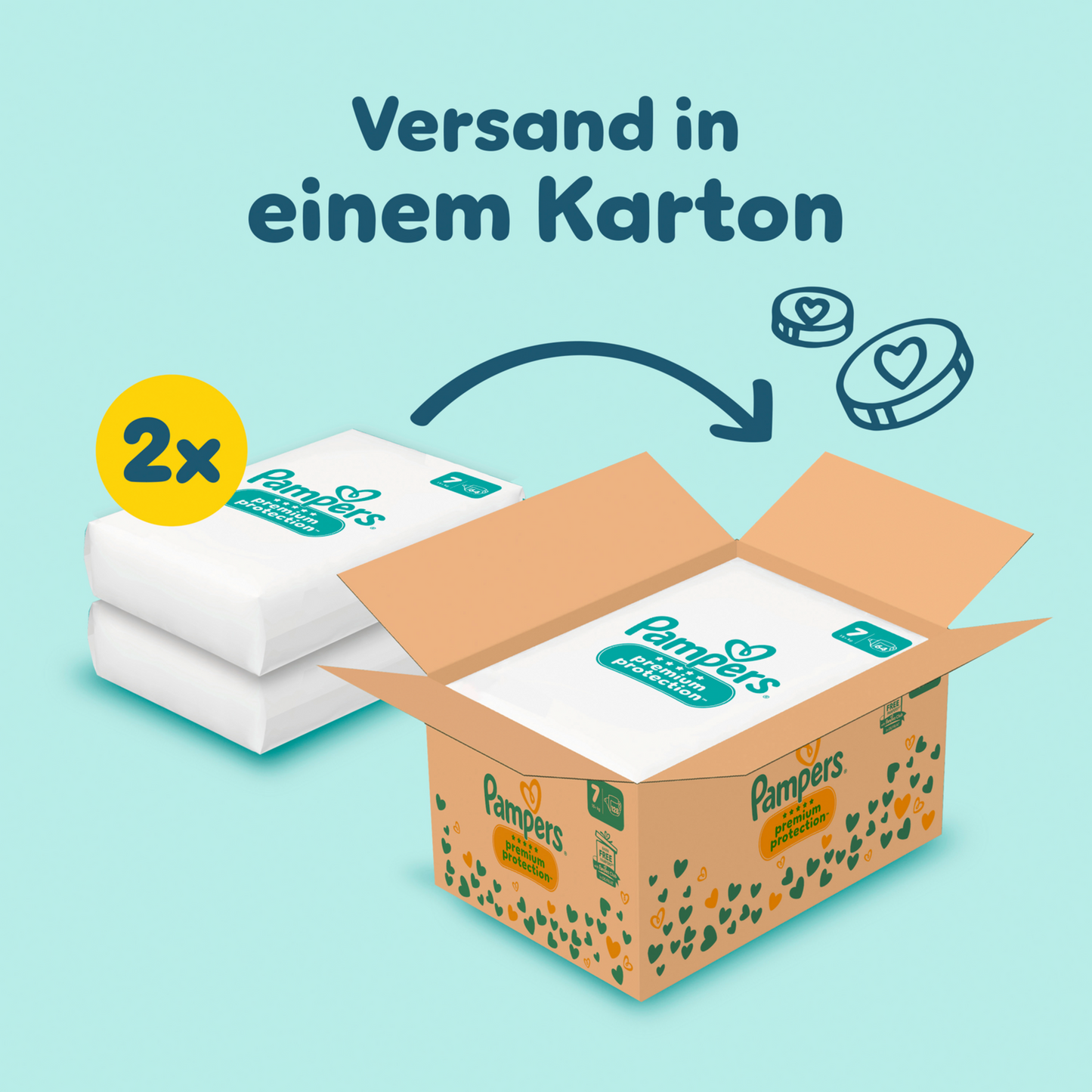 Pampers Premium Protection T7 XXL 15+kg Box (128 pz)