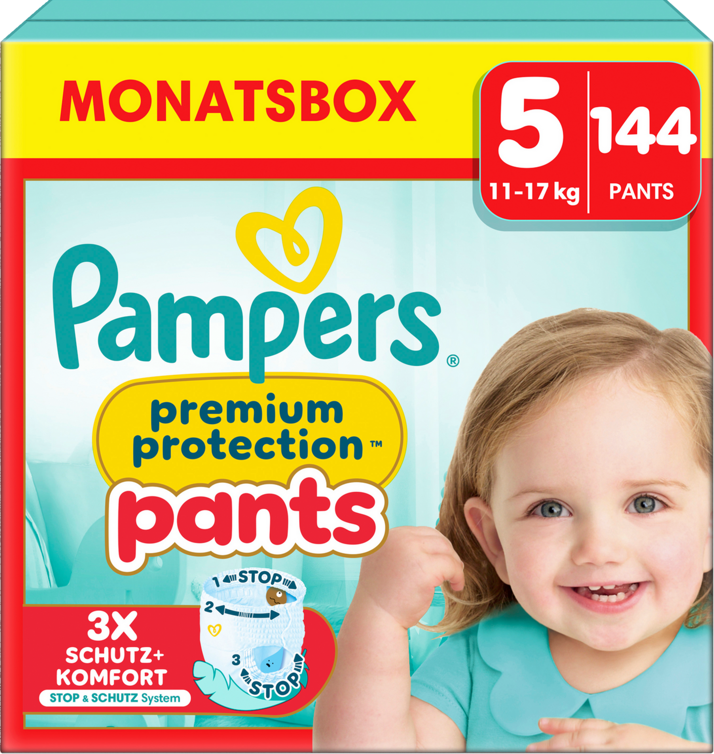 Pampers Premium Protection Pants T5 Junior 12-17 Kg Box (144 pz)