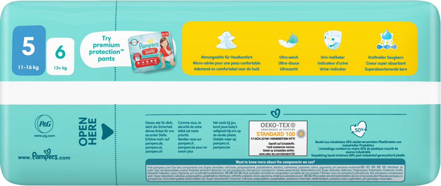 Pampers Premium Protection T5 Junior 11-16kg (4x34 pz)