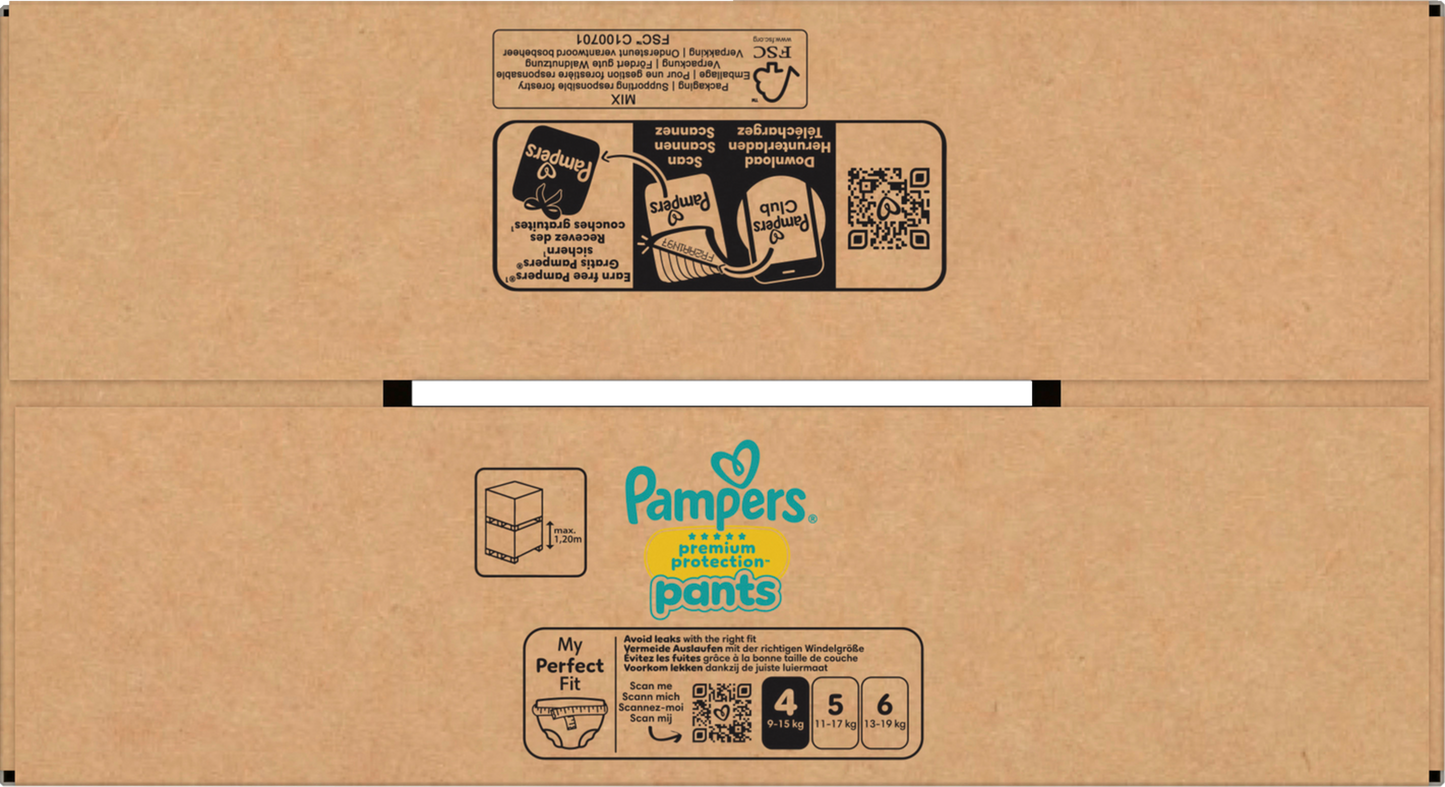 Pampers Premium Protection Pants T4 Maxi 9-15 Kg Box (168 pz)