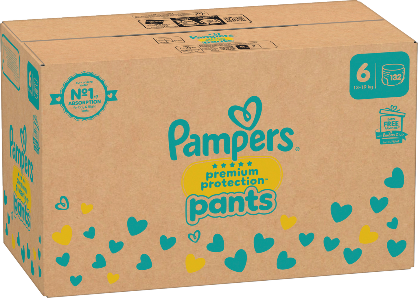 Pampers Premium Protection Pants T6 XL 13-19 Kg Box (132 pz)