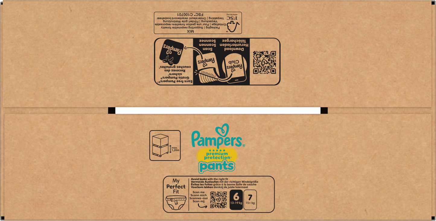 Pampers Premium Protection Pants T6 XL 13-19 Kg Box (132 pz)