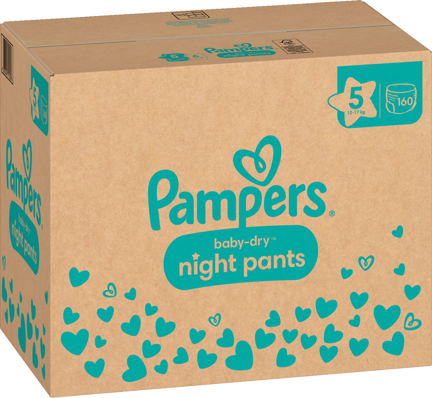 Pampers Baby-Dry Night Pants T5 Junior 12-17kg Box (160 pz)