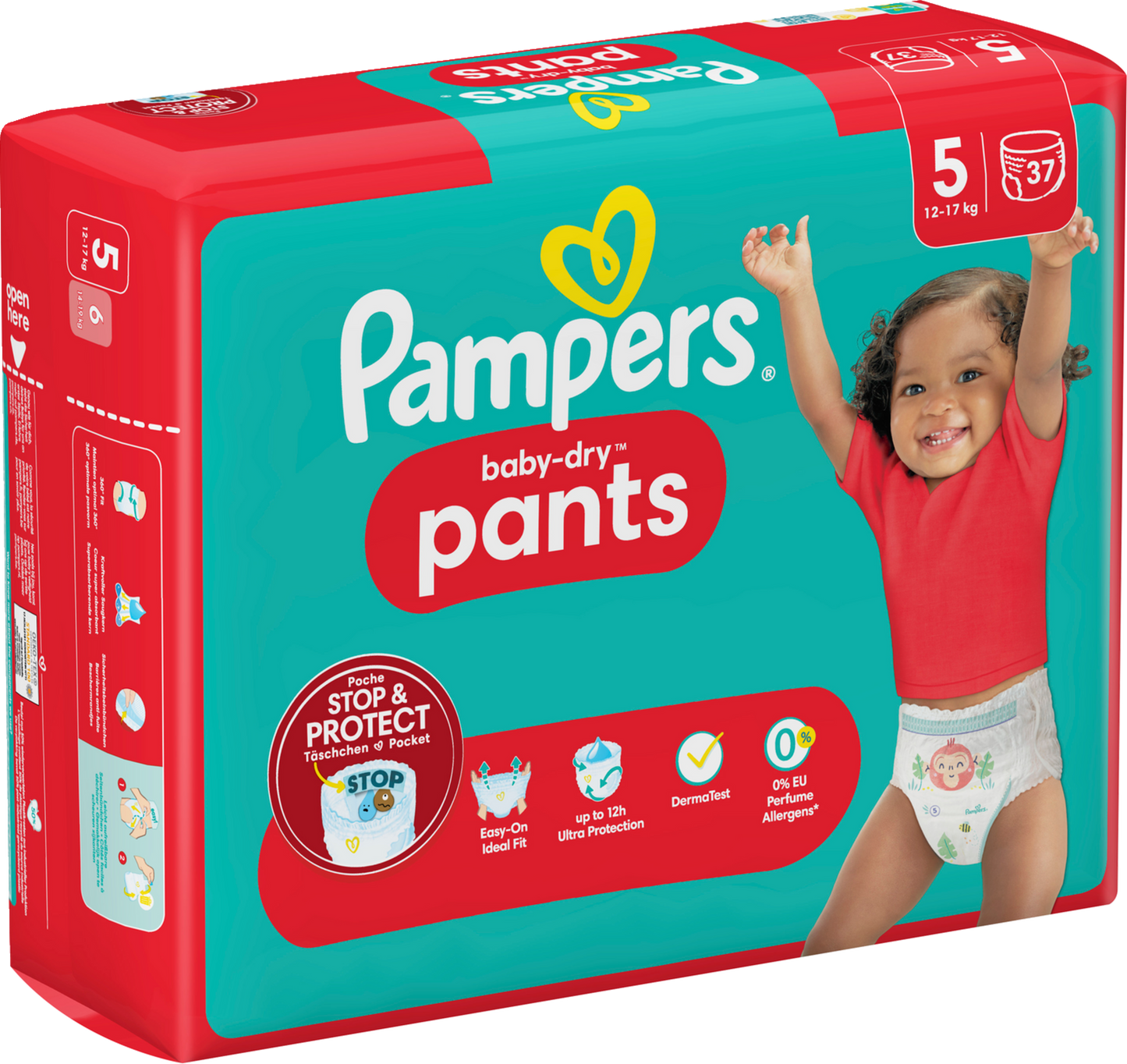 Pampers Baby-Dry PANTS Gr. 5 Junior 12-17kg (2 x 37 STK) Sparpack