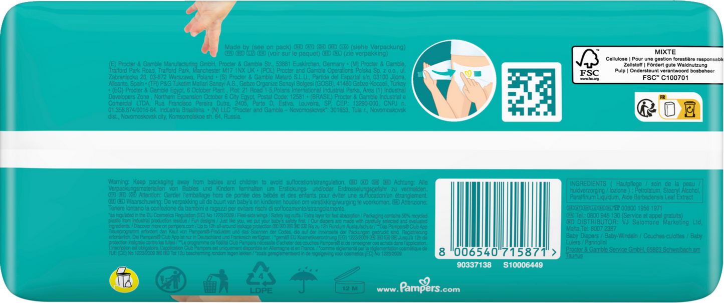 Pampers Baby Dry T6 XL 13-18 Kg (4x34 pz)