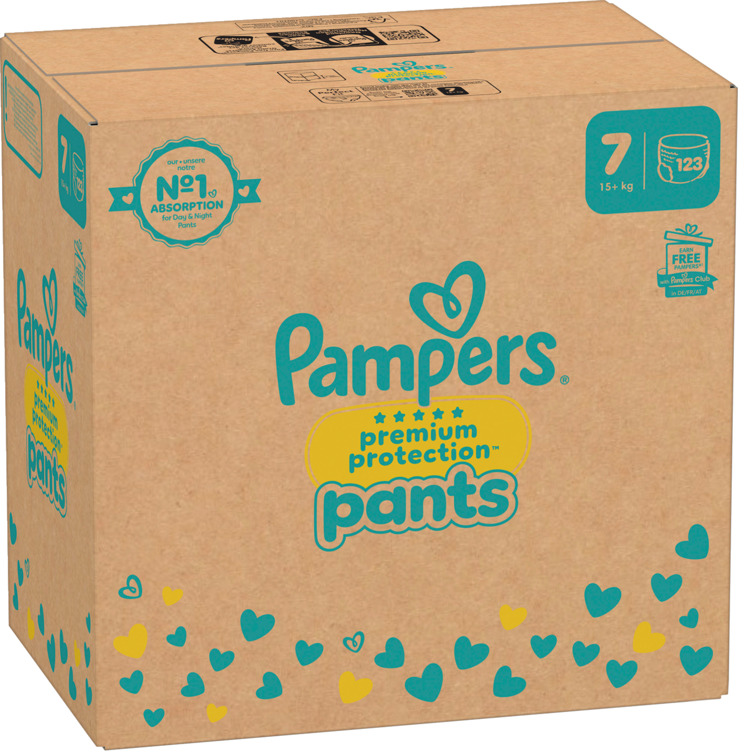 Pampers Premium Protection Pants Gr.7 XXL 15+kg (123 STK) Monatsbox