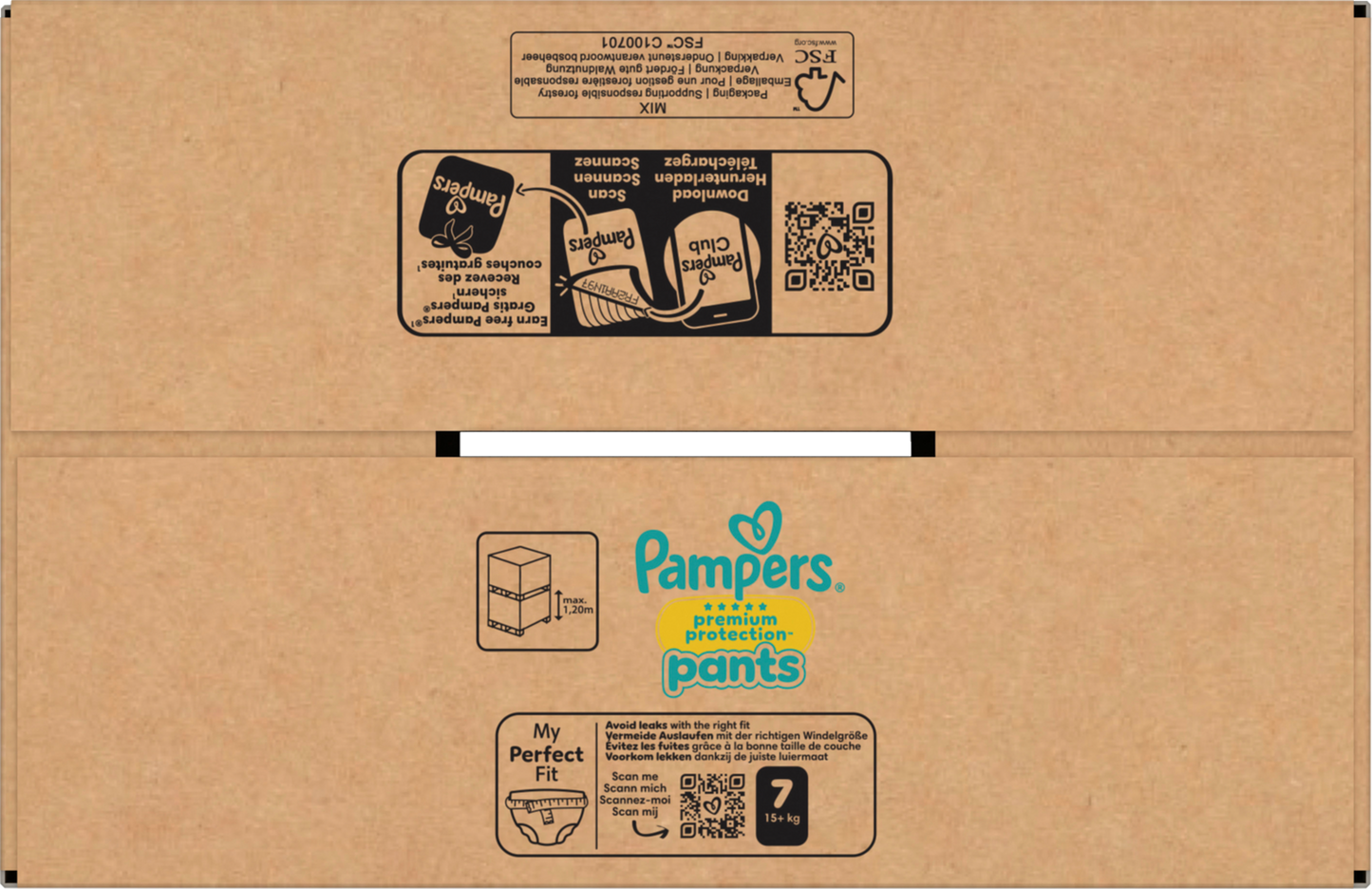 Pampers Premium Protection Pants Gr.7 XXL 15+kg (123 STK) Monatsbox
