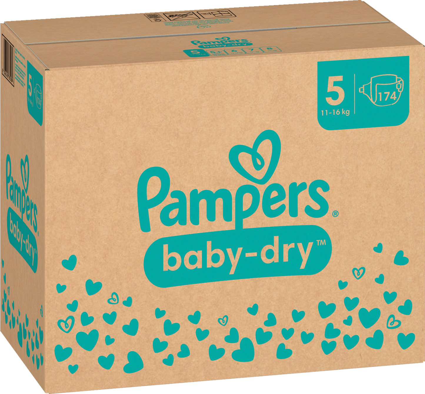 Pampers Baby Dry T5 Junior 11-16kg Box (174 pz)