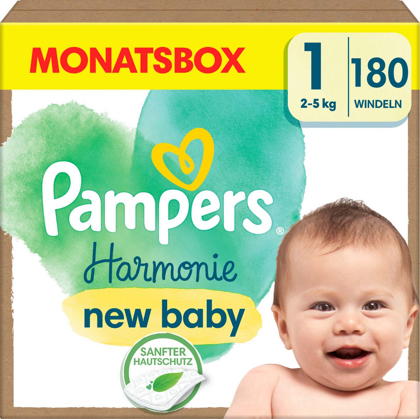 Pampers Harmonie T1 Newborn 2-5 Kg Box (180 pz)