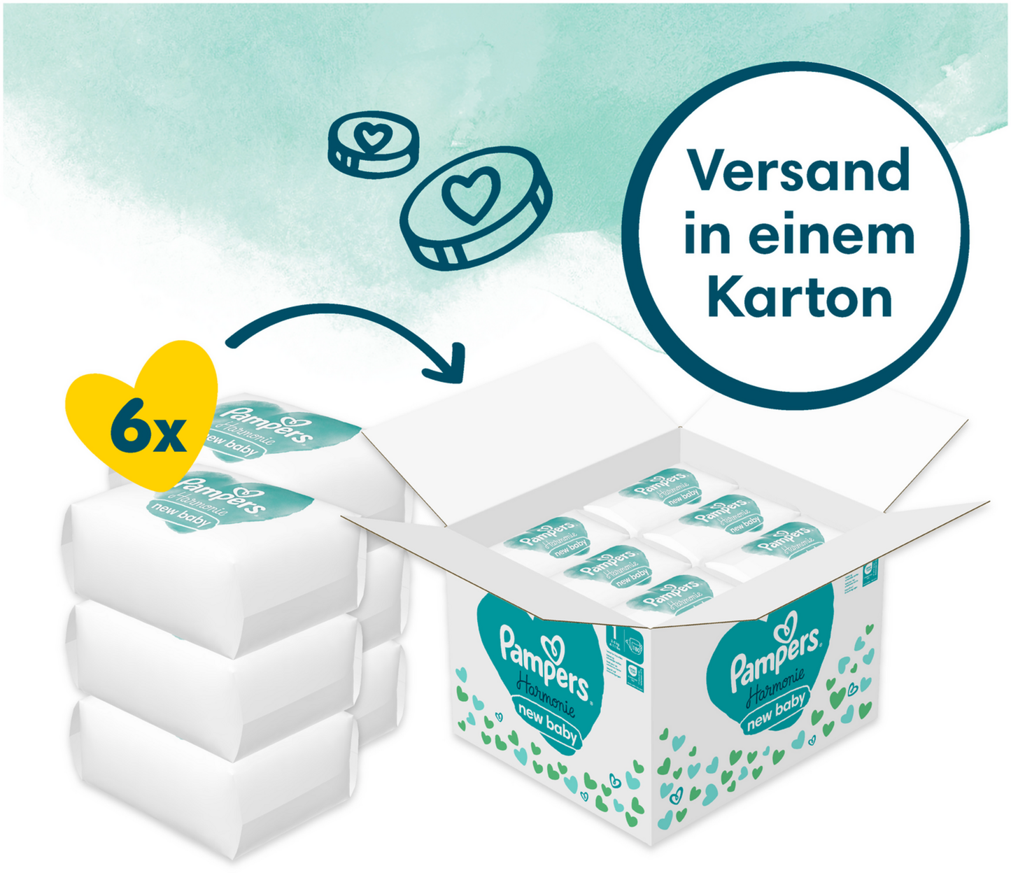 Pampers Harmonie T1 Newborn 2-5 Kg Box (180 pz)