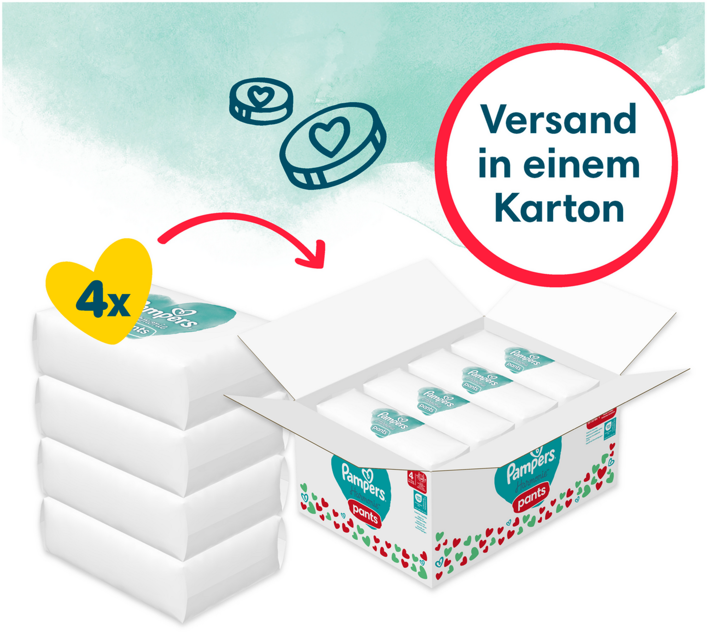 Pampers Harmonie Pants T4 Maxi 9-15 kg Box (168 pz)