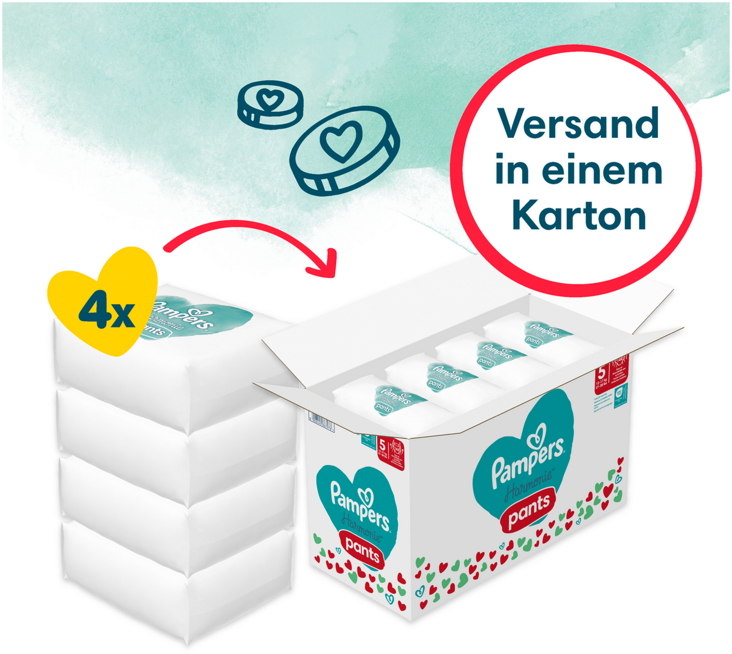 Pampers Harmonie Pants T5 Junior 12-17kg (144 pces) Pack mensuel