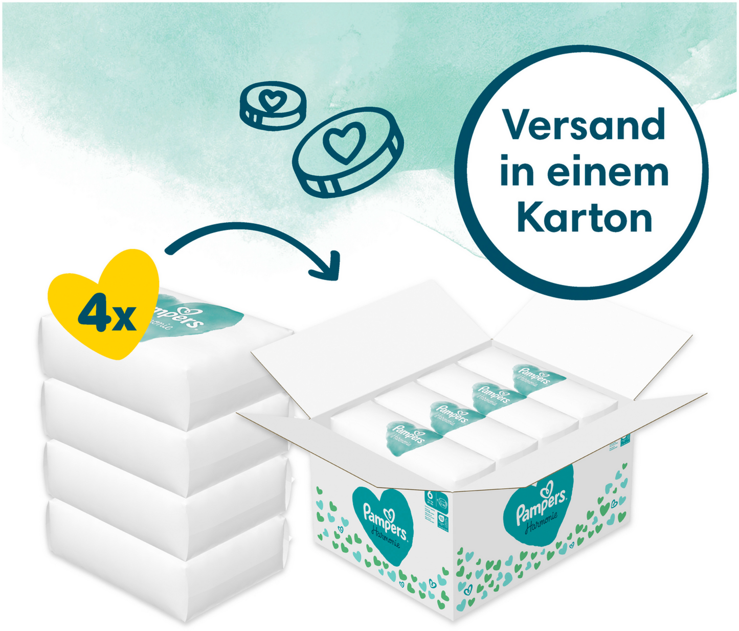 Pampers Harmonie T6 XL 13+kg Box (144 pz)