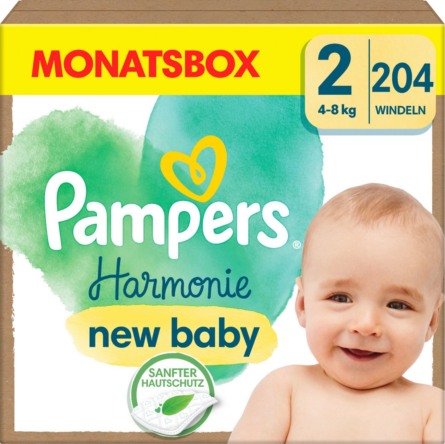 Pampers Harmonie T2 Mini 4-8Kg Box (204 pz)