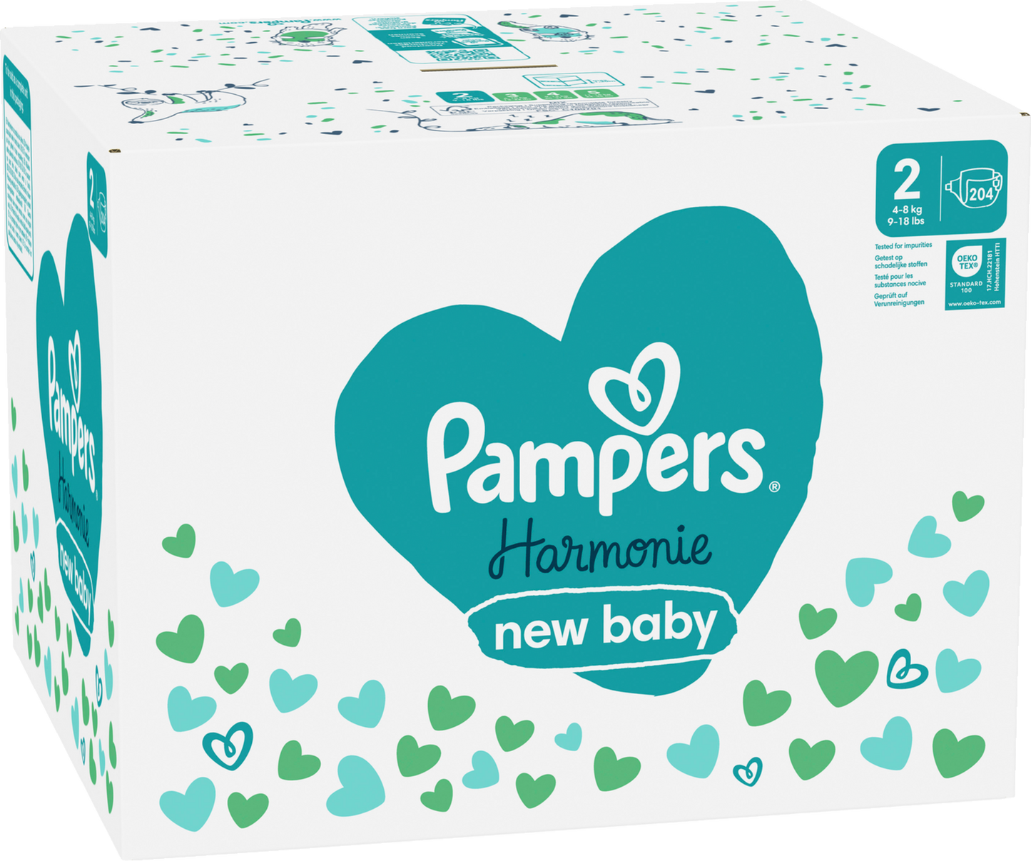 Pampers Harmonie T2 Mini 4-8Kg Box (204 pz)
