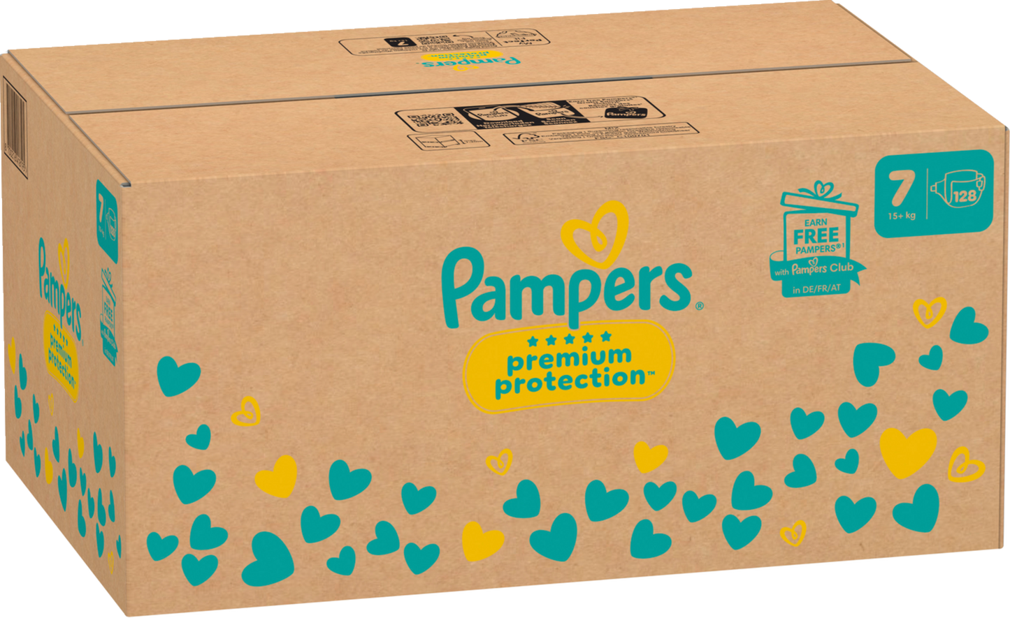 Pampers Premium Protection T7 XXL 15+kg Box (128 pz)