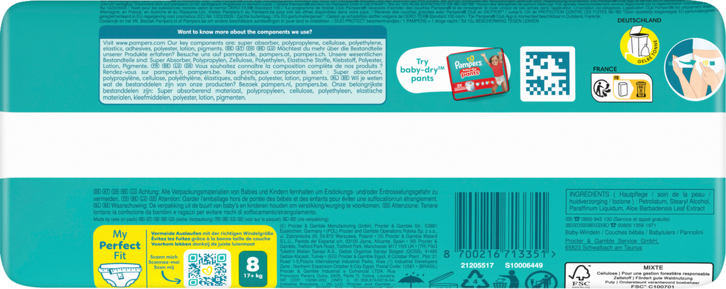 Pampers Baby Dry T8 XL Plus 17+ Kg (4x28 pz)