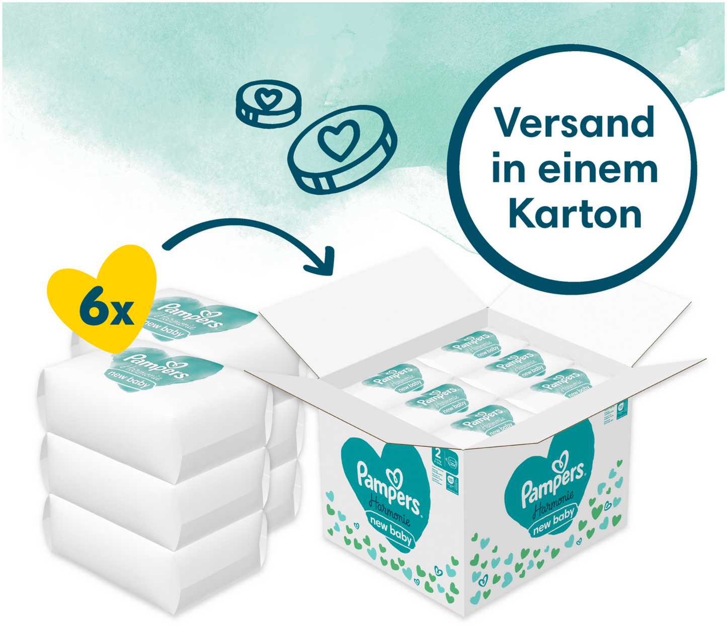 Pampers Harmonie T2 Mini 4-8Kg Box (204 pz)