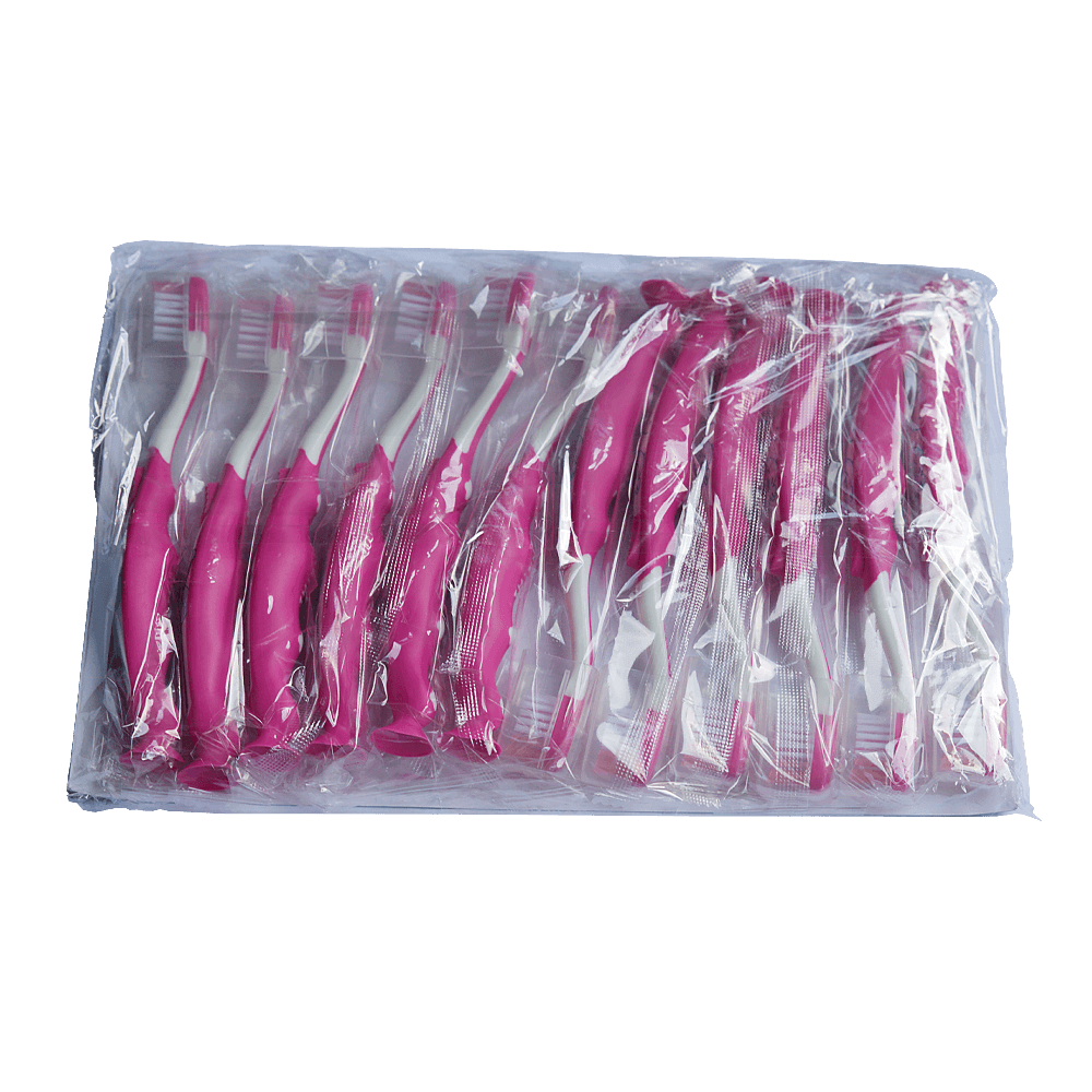 Spazzolini da denti per bambini da 3-7 anni rosa (12 pz)