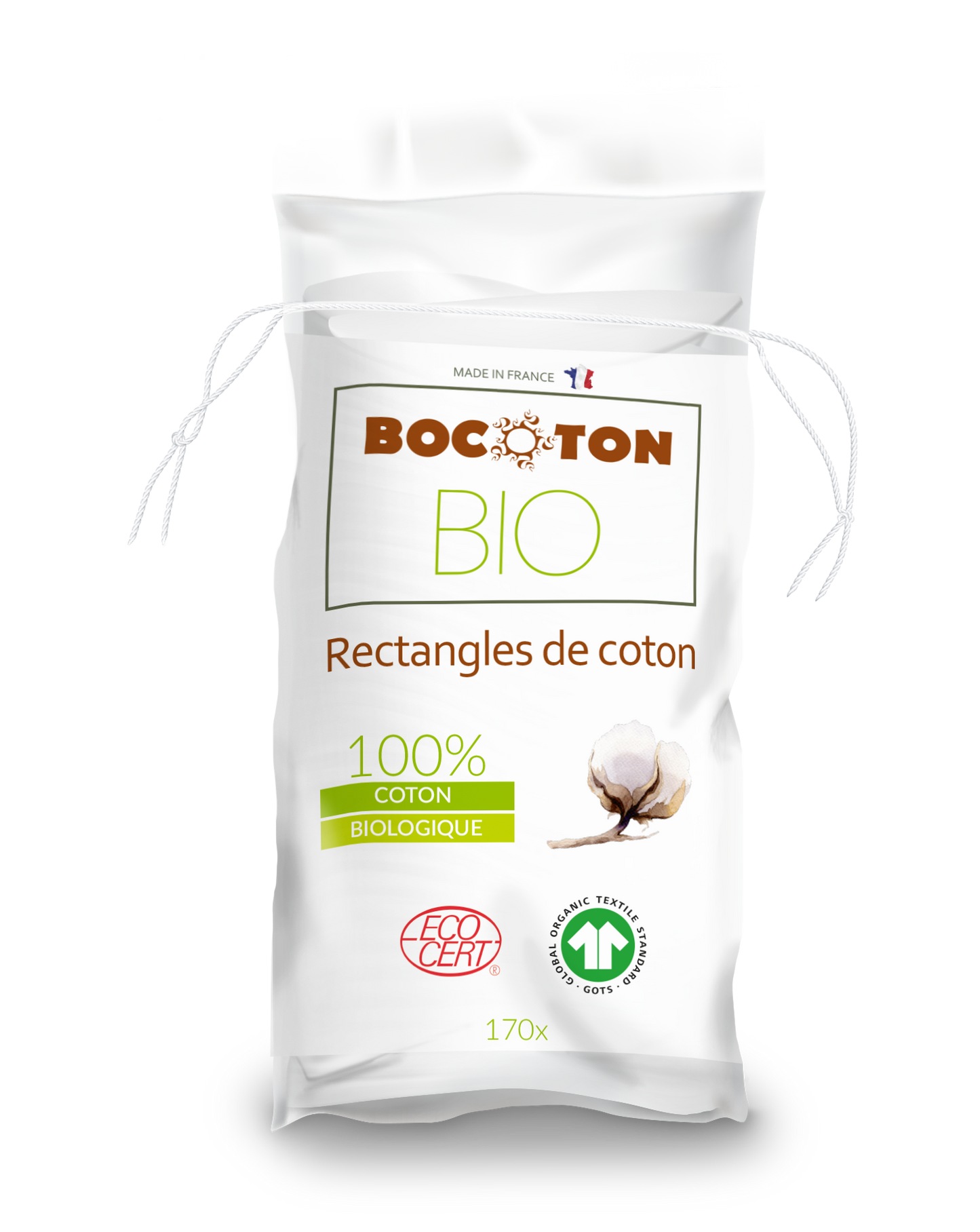 Bocoton Cotopads salviette di cotone biologico (170 pz) 80x100mm
