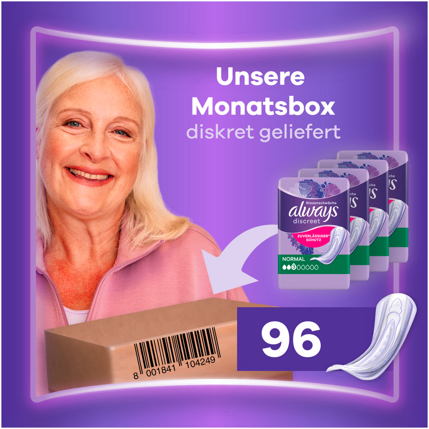 Always Discreet Assorbenti Per Incontinenza Normale (96 pz) Confezione Mensile