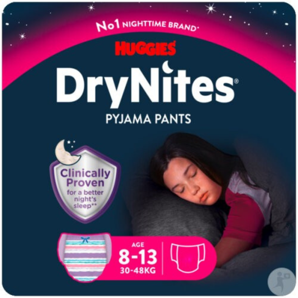 Huggies DryNites® Pyjama Pants Girl 8-13 Anni (30-48 kg) 13 pz