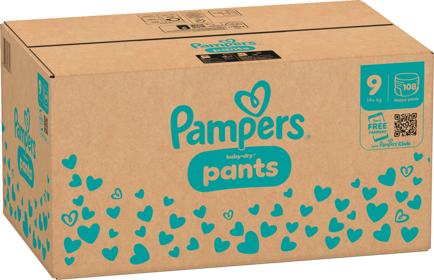 Pampers Baby-Dry PANTS Gr. 9 XXXXL 19+kg (108 STK) Monatsbox