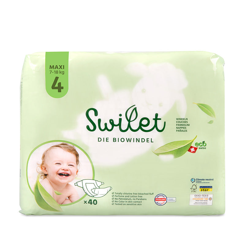 Swilet - Pannolino Bio T4 Maxi 7-18Kg (12x 40 pz) Cartone Doppio