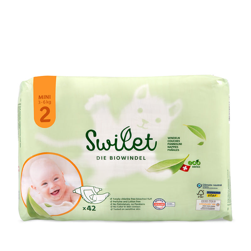Swilet - Pannolino Bio T2 Mini 3-6Kg (42 pz) Sacchetto