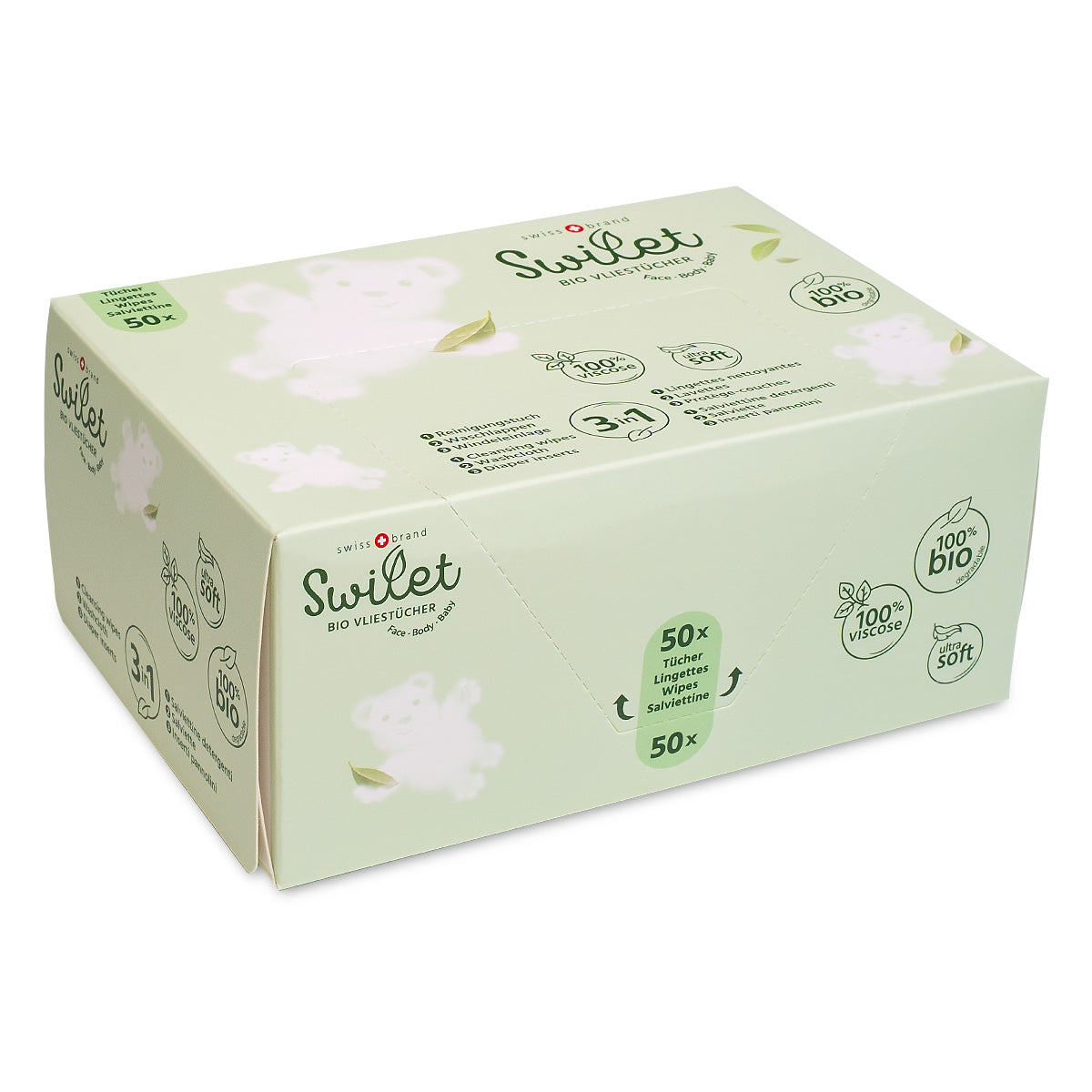 Swilet Lingettes nettoyantes et protège-couches bio (50 pces)