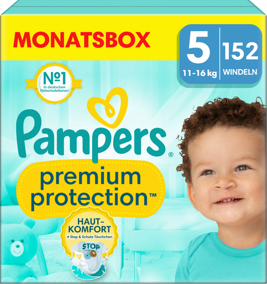 Pampers Premium Protection Gr.5  Junior 11-16kg (152 STK) Monatsbox