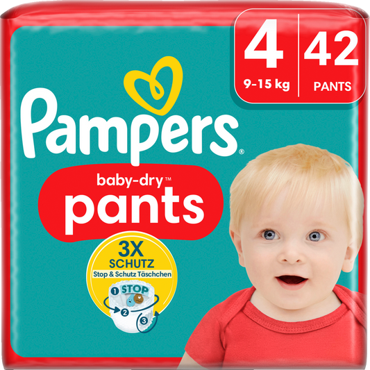 Pampers Baby-Dry PANTS Gr. 4 Maxi 9-15kg (2 x 42 STK) Sparpack