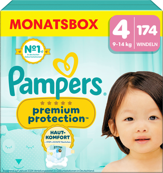 Pampers Premium Protection Gr. 4 Maxi 9-14kg (174 STK) Monatsbox