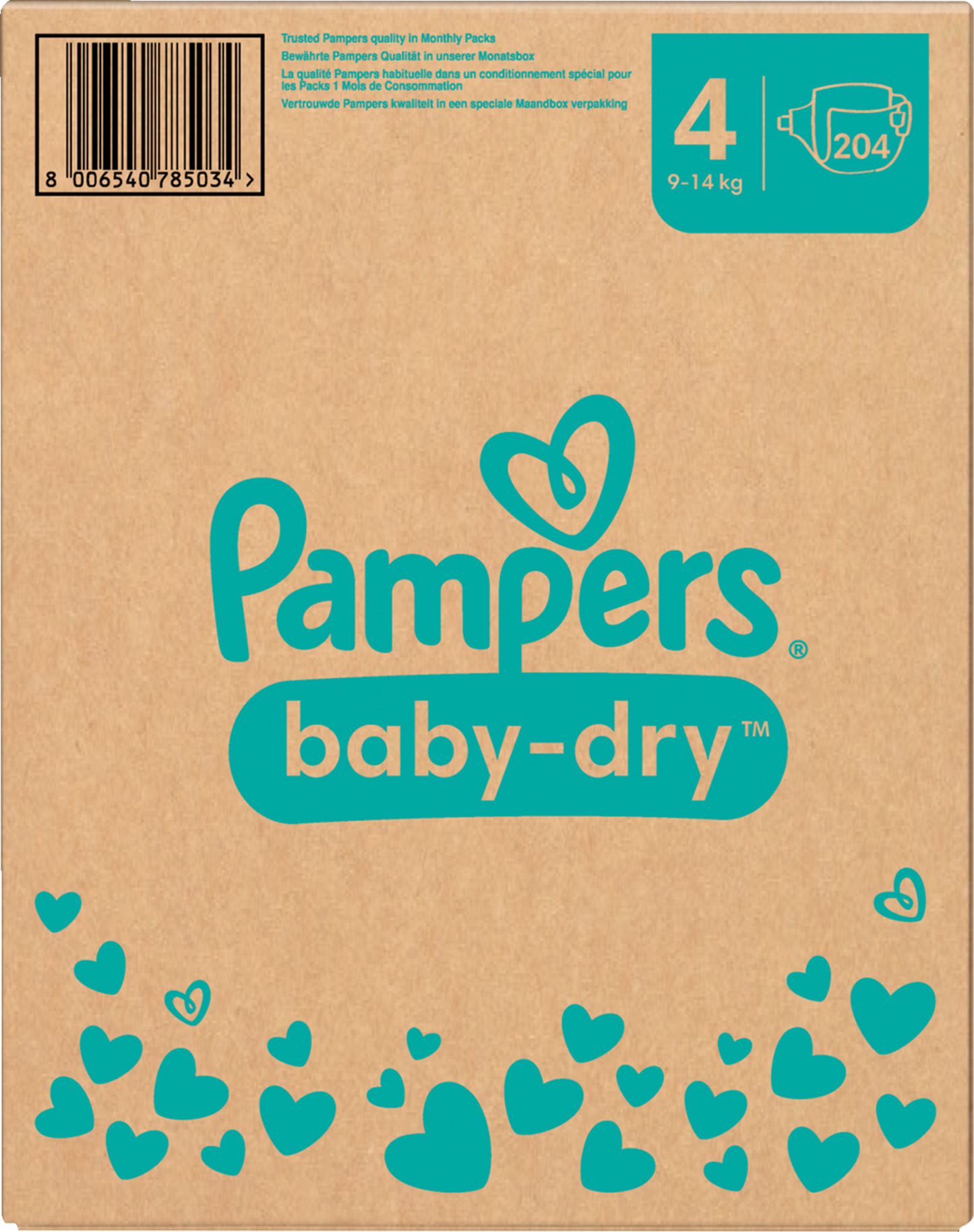 Pampers Baby Dry T4 Maxi 9-14 Kg Box (204 pz)