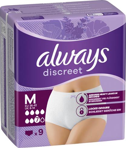 Always Discreet Inkontinenz-Höschen Plus Gr M (36 STK) Monatspaket