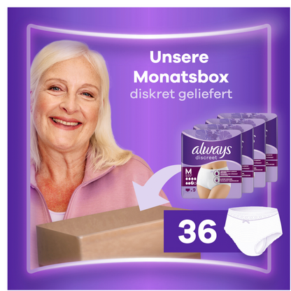 Always Discreet Inkontinenz-Höschen Plus Gr M (36 STK) Monatspaket
