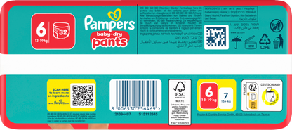 Pampers Baby-Dry PANTS Gr. 6 XL 13-19kg (3 x 32 STK)