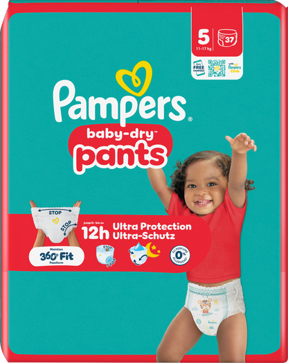 Pampers Baby-Dry PANTS T5 Junior 11-17kg (2 x 37 pz) 