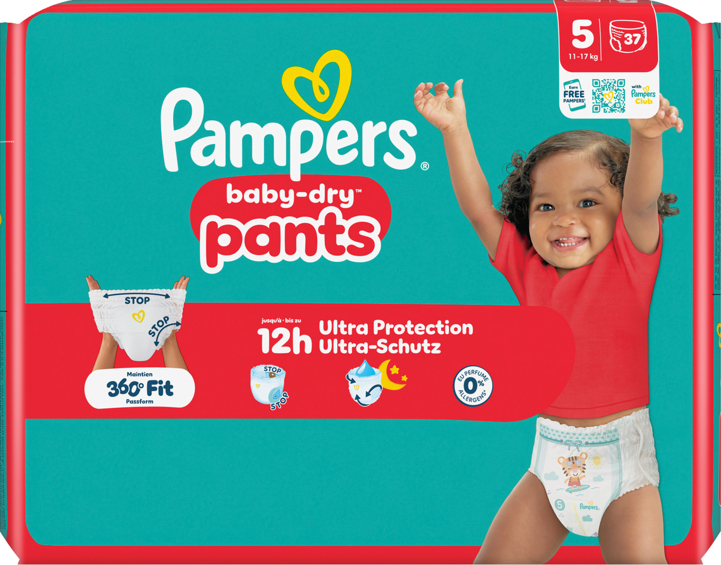 Pampers Baby-Dry PANTS T5 Junior 11-17kg (2 x 37 pz) 