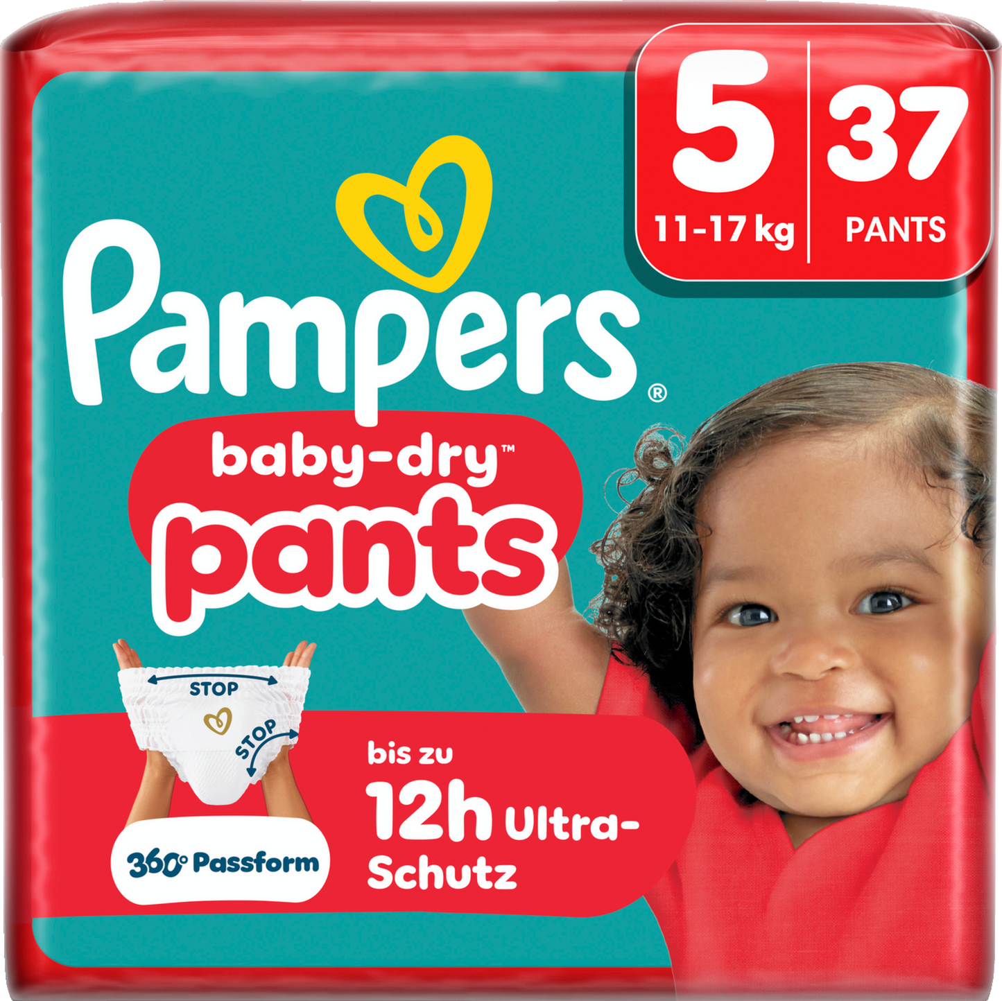 Pampers Baby-Dry PANTS T5 Junior 11-17kg (2 x 37 pz) 