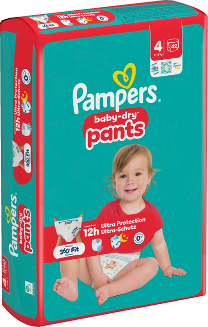 Pampers Baby-Dry PANTS T4 Maxi 9-15kg (2 x 42 pces)
