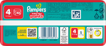 Pampers Baby-Dry PANTS T4 Maxi 9-15kg (2 x 42 pces)

