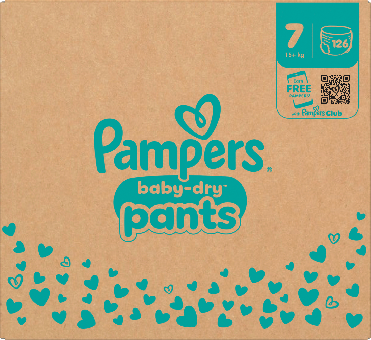 Pampers Baby Dry Pants T7 XXL 15+ Kg Box (126 pz)