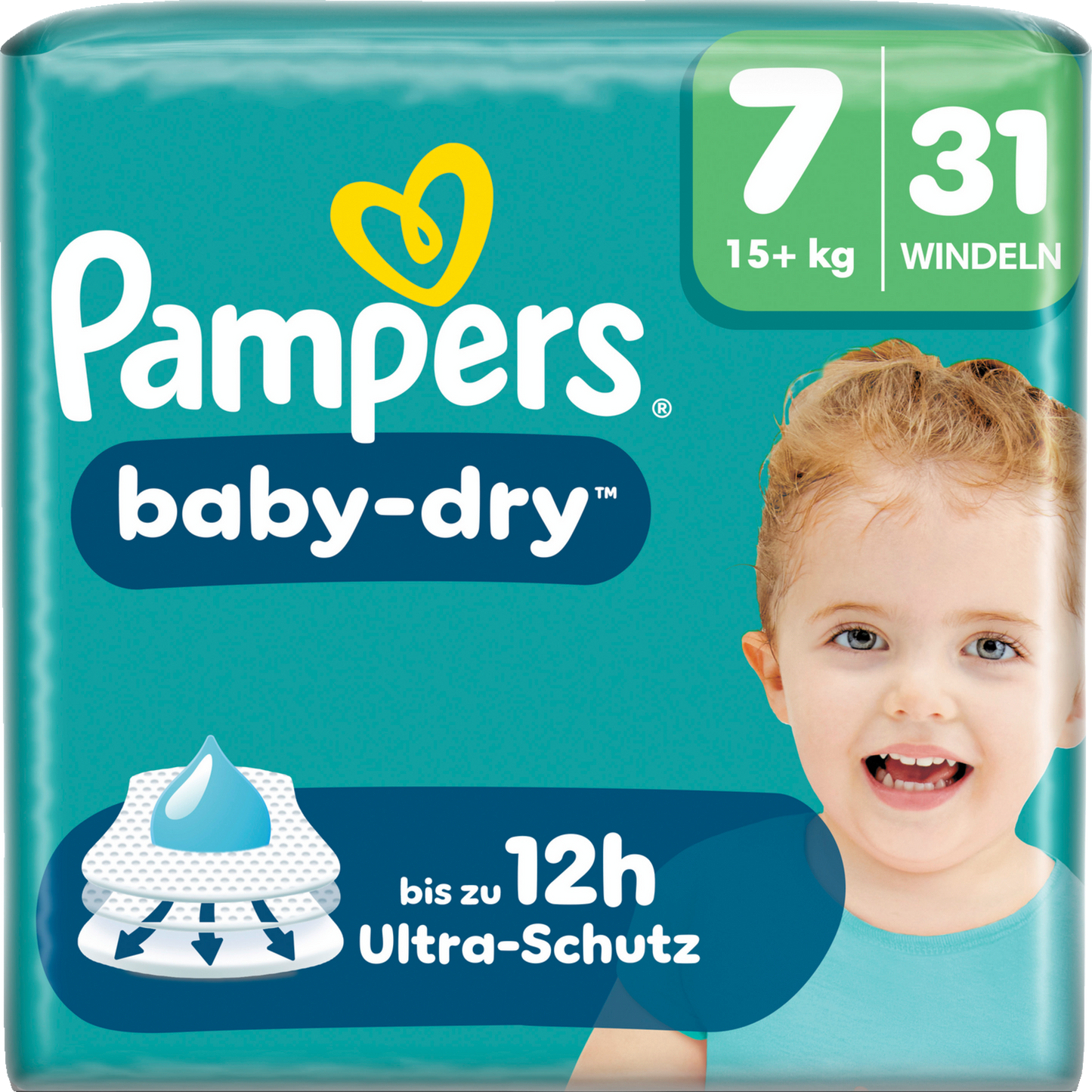 Pampers Baby-Dry Gr. 7 XXL 15+kg (4x31 STK)