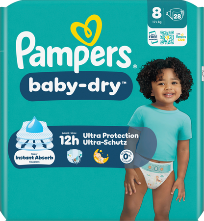 Pampers Baby Dry T8 XL Plus 17+ Kg (4x28 pces)