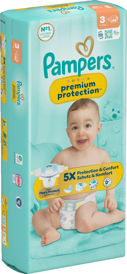 Pampers Premium Protection Gr.3 Midi 6-10kg (3x48 STK)