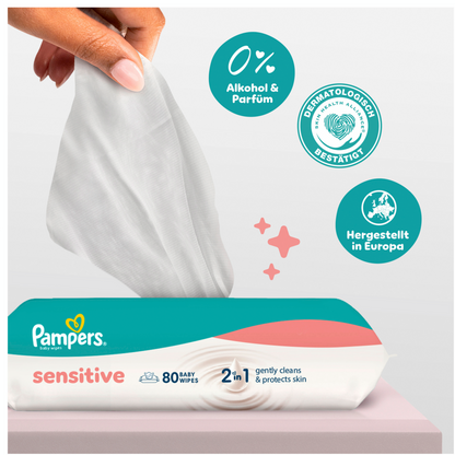 Pampers Feuchte Tücher Sensitive (80 STK) Beutel