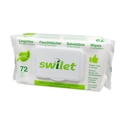 Swilet Lingettes pour visage&corps BIO (72 pces)