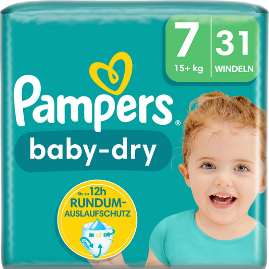 Pampers Baby Dry T7 XXL 15+ Kg, (4x31 pces)